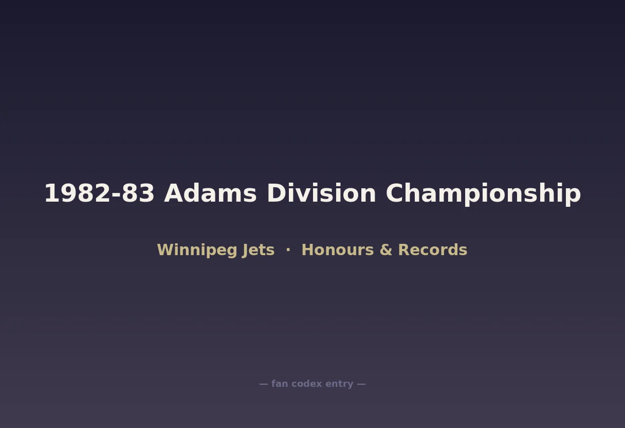 1982-83 Adams Division Championship