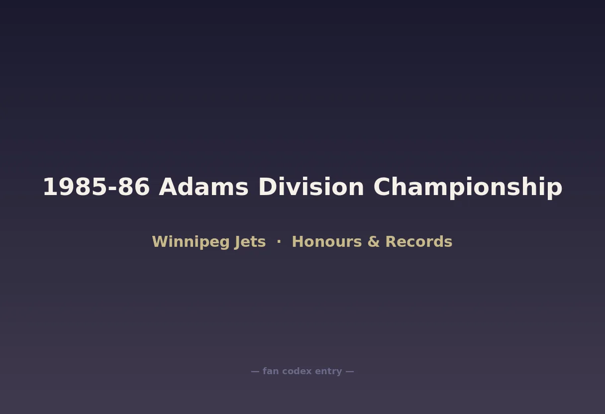 1985-86 Adams Division Championship