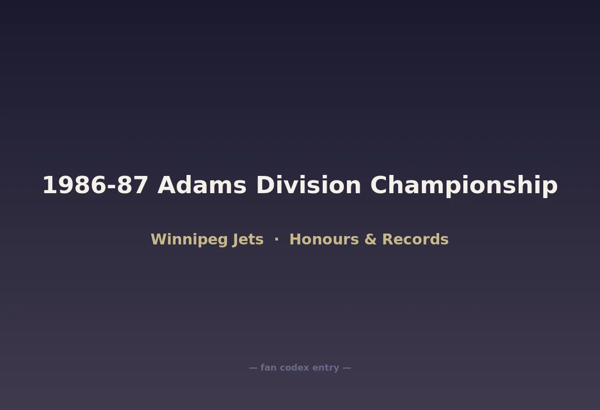 1986-87 Adams Division Championship