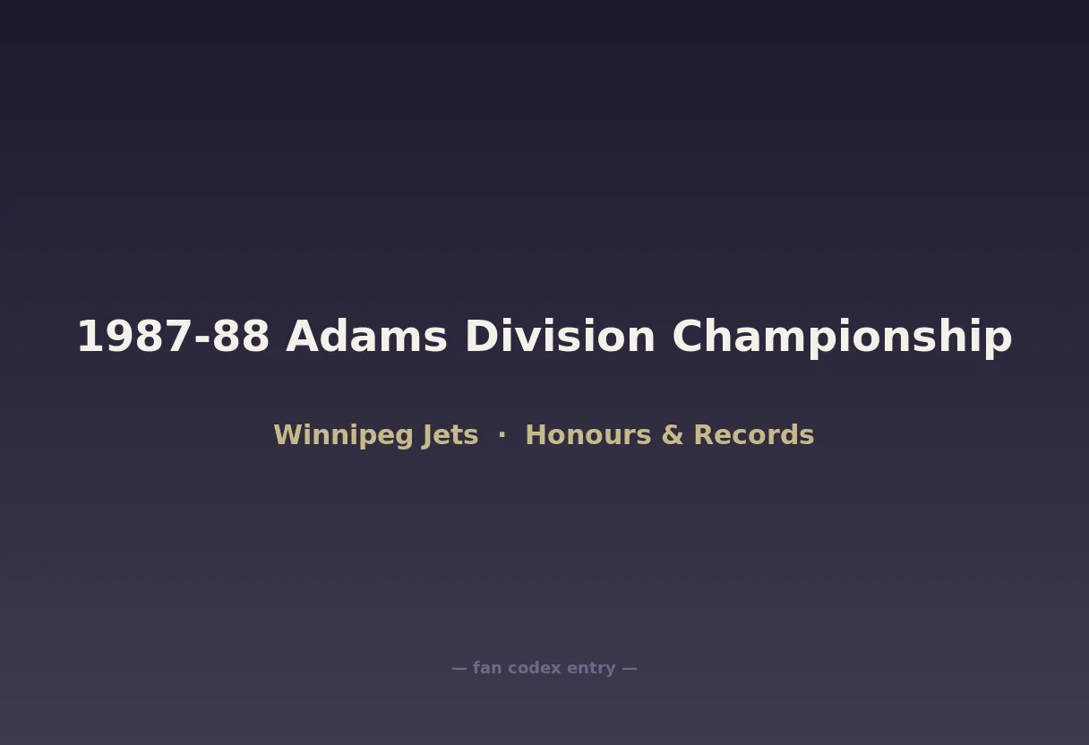 1987-88 Adams Division Championship