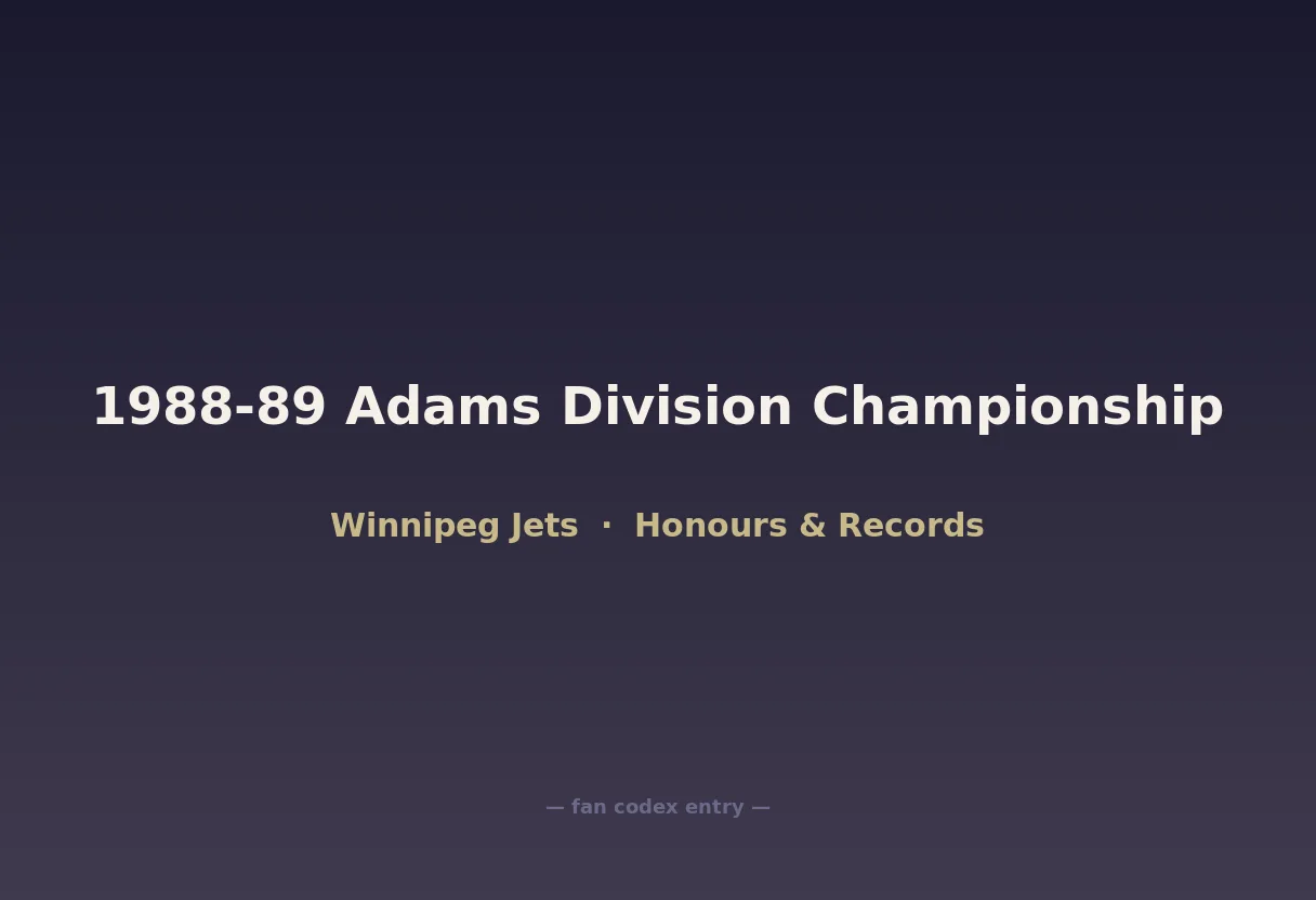 1988-89 Adams Division Championship