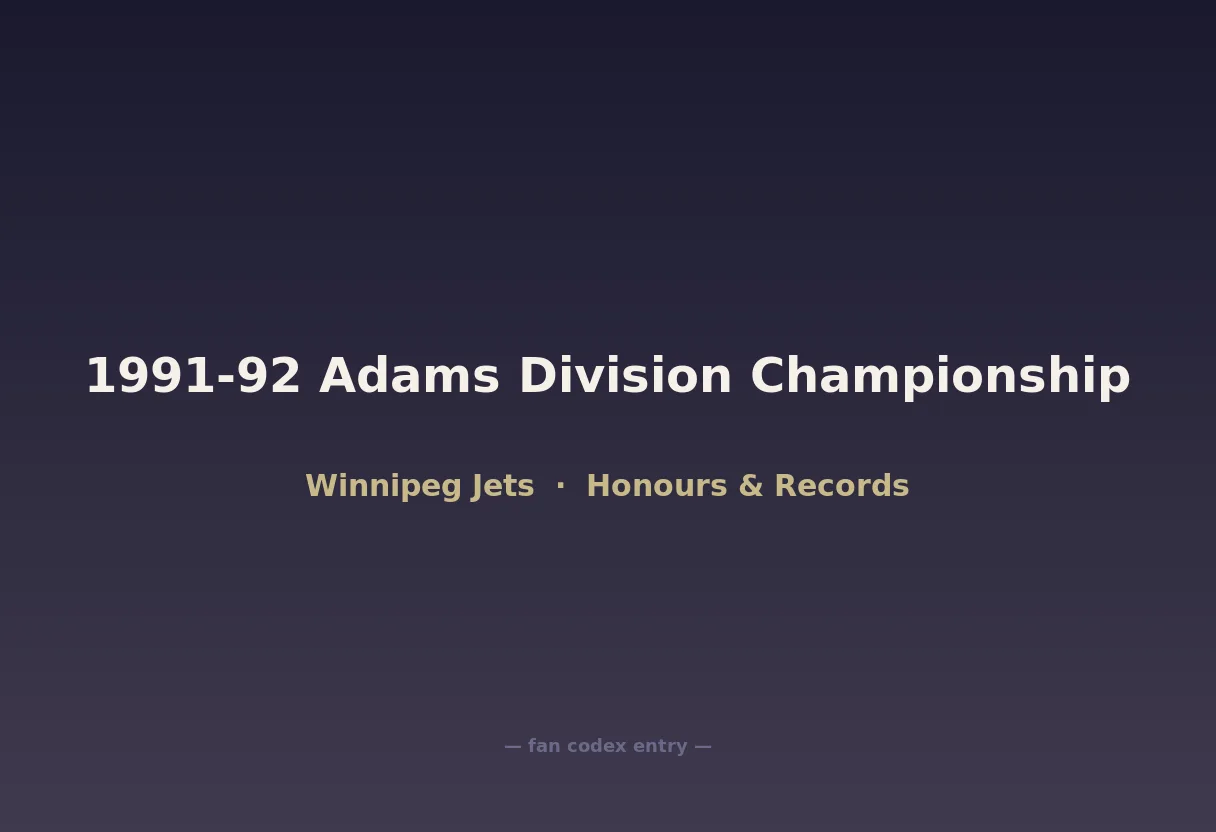 1991-92 Adams Division Championship