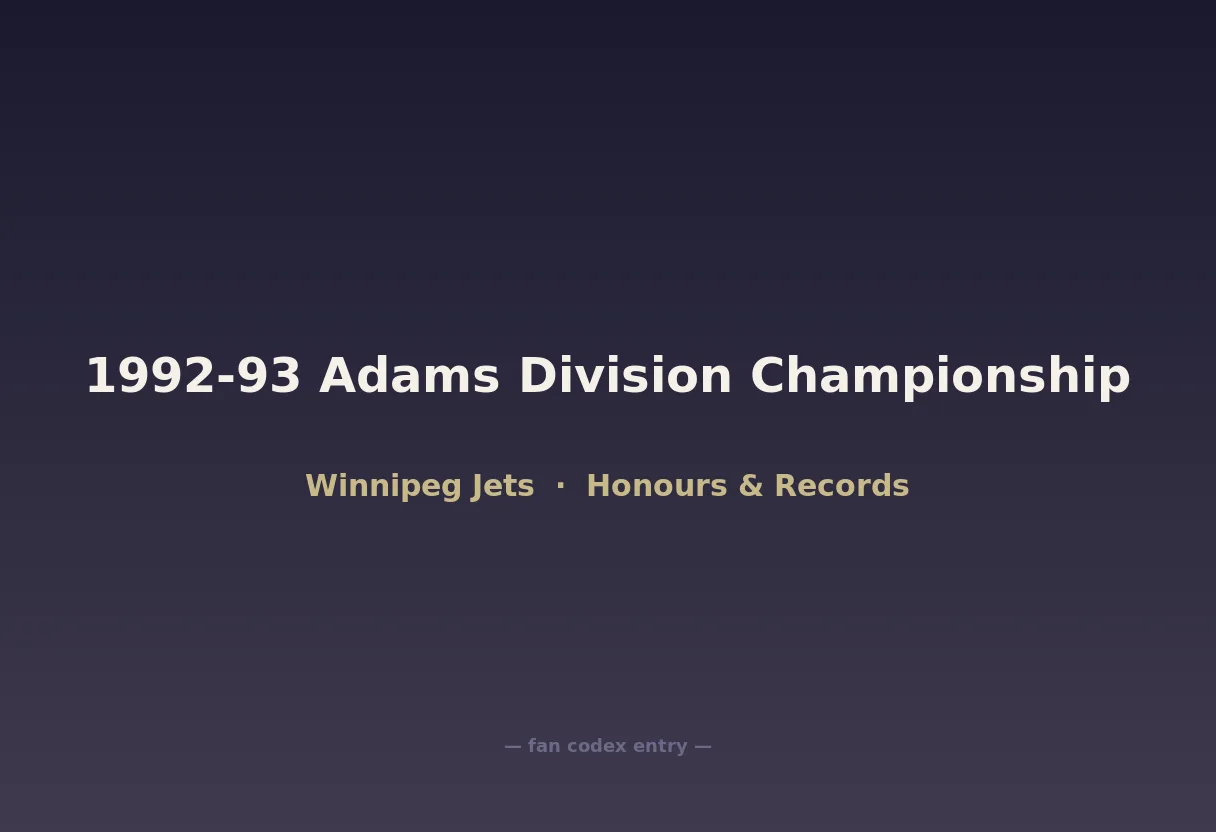 1992-93 Adams Division Championship